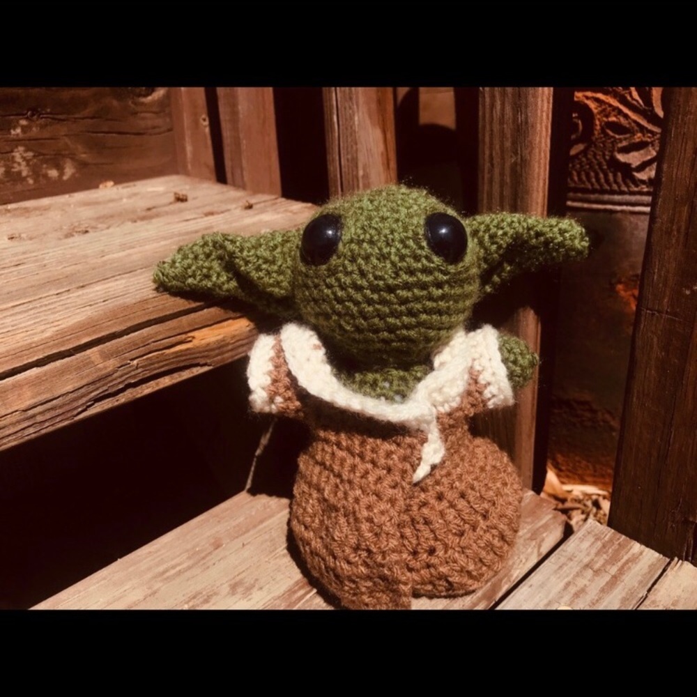 Handmade Crochet Yoda Doll